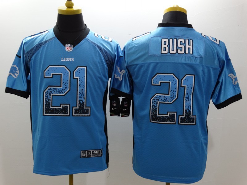 Men's Detroit Lions Reggie Bush #21 Blue Jersey